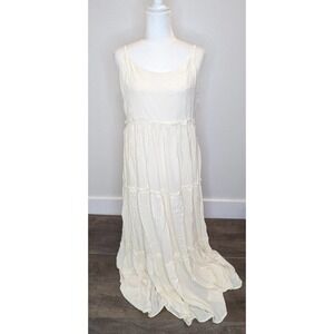 NWT Wild Moss Sleeveless Maxi Dress Size Medium Women's Ivory Spaghetti Strap